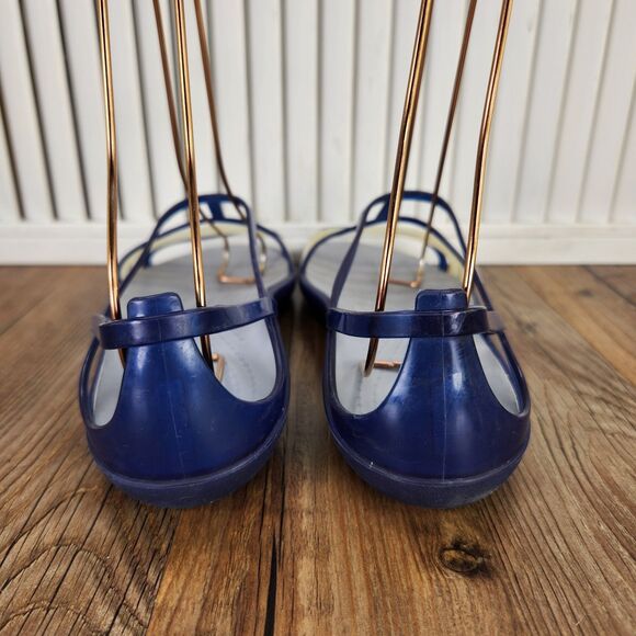 Crocs Isabella Strappy Jelly Sandals Womens Sz 8 Blue Ivory Slip On Shoes 202465 - Picture 4 of 9